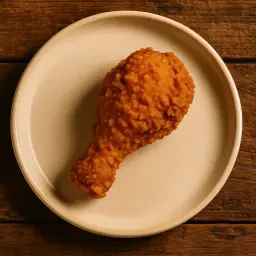 Chrupiący kurczak z KFC na talerzu. Zastanawiasz się nad frytki KFC kcal?